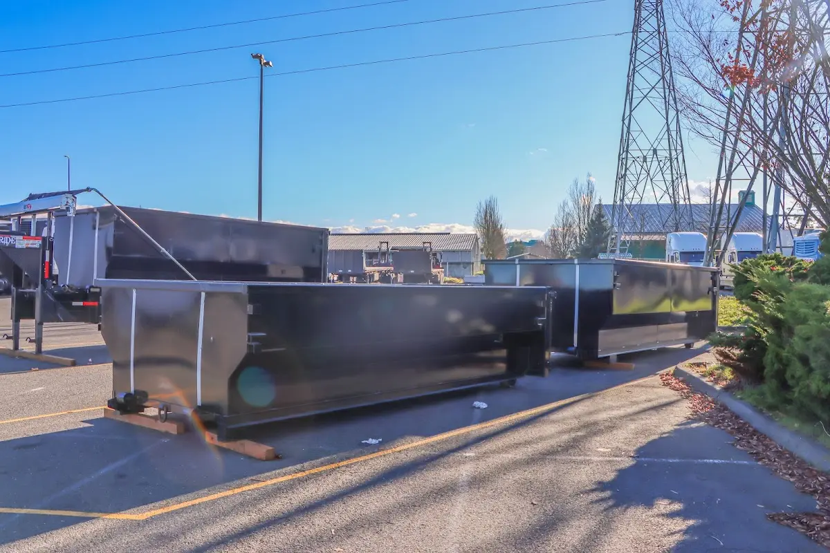 Roll-off dumpster ready for waste disposal at job site for Cleanout Dumpster Rental in Wynne